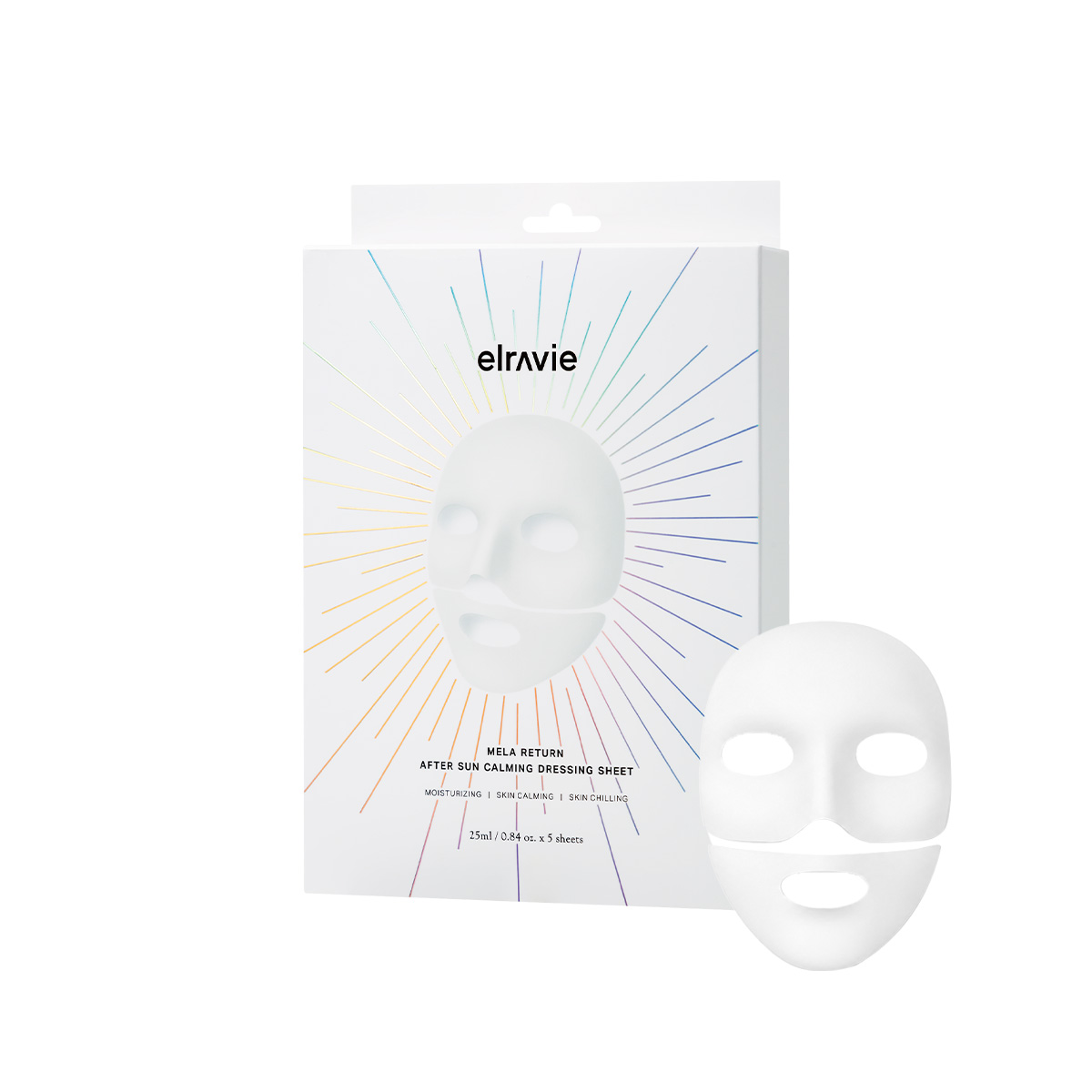 HỘP 05 CHIẾC MẶT NẠ ELRAVIE MELA RETURN AFTER SUN CALMING SHEET (FULL FACE) - Ảnh 2