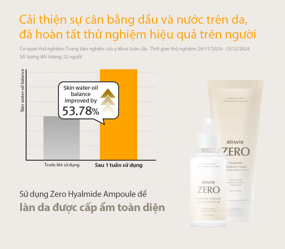 Tinh chất dưỡng da thuần chay Elravie Zero Hyalmide Ampoule 50ml - Ảnh 3