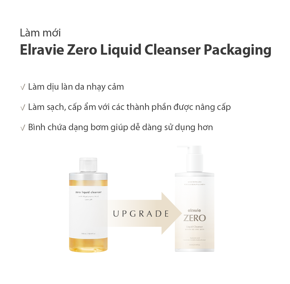 Sữa rửa mặt thuần chay Elravie Zero Liquid Cleanser 300ml - Ảnh 2