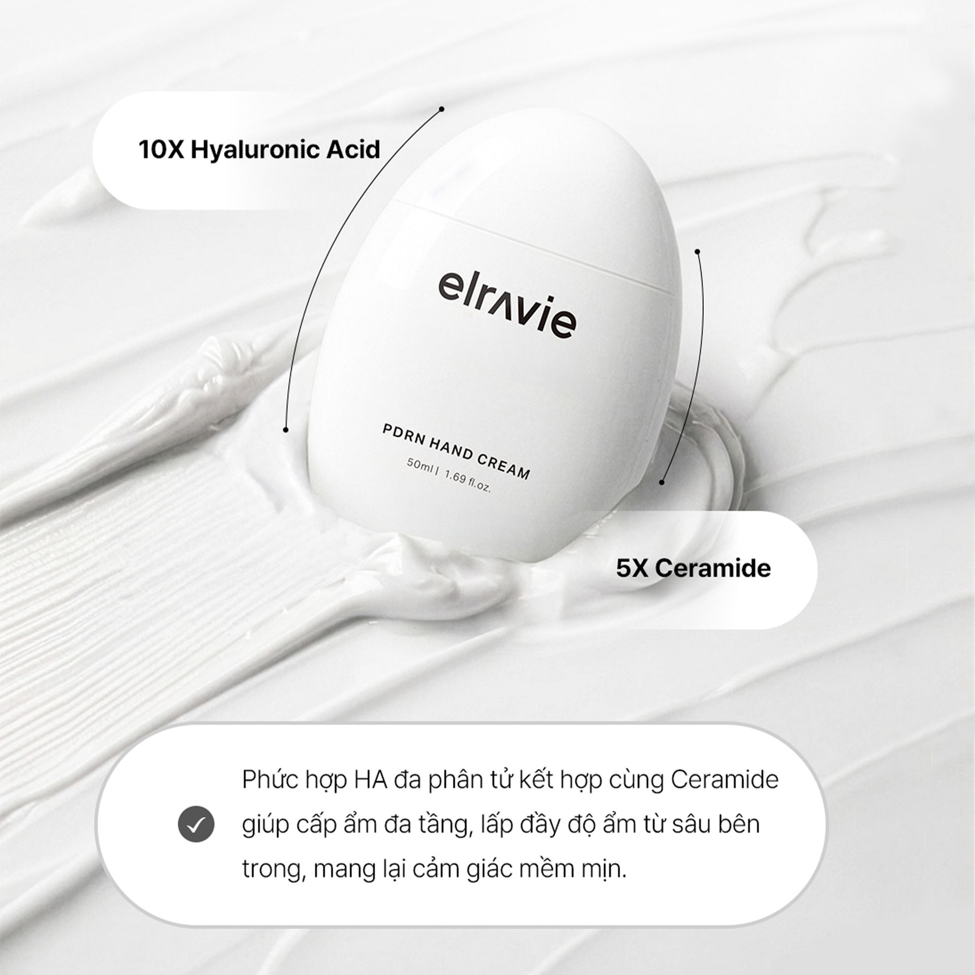 Kem Dưỡng Da Tay Elravie PDRN Hand Cream 50ml - Ảnh 2